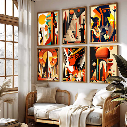 Vibrant Art Framed Prints for Home and Office Wall Decor Set of 6