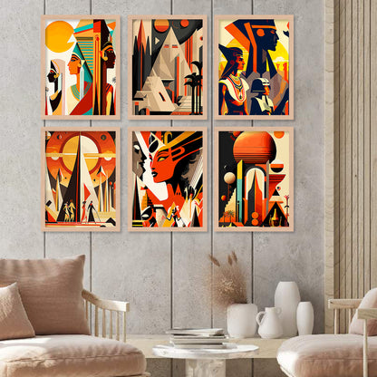 Vibrant Art Framed Prints for Home and Office Wall Decor Set of 6