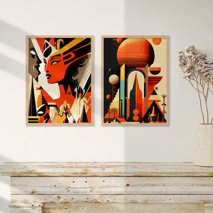 Vibrant Art Framed Prints for Home and Office Wall Decor Set of 6