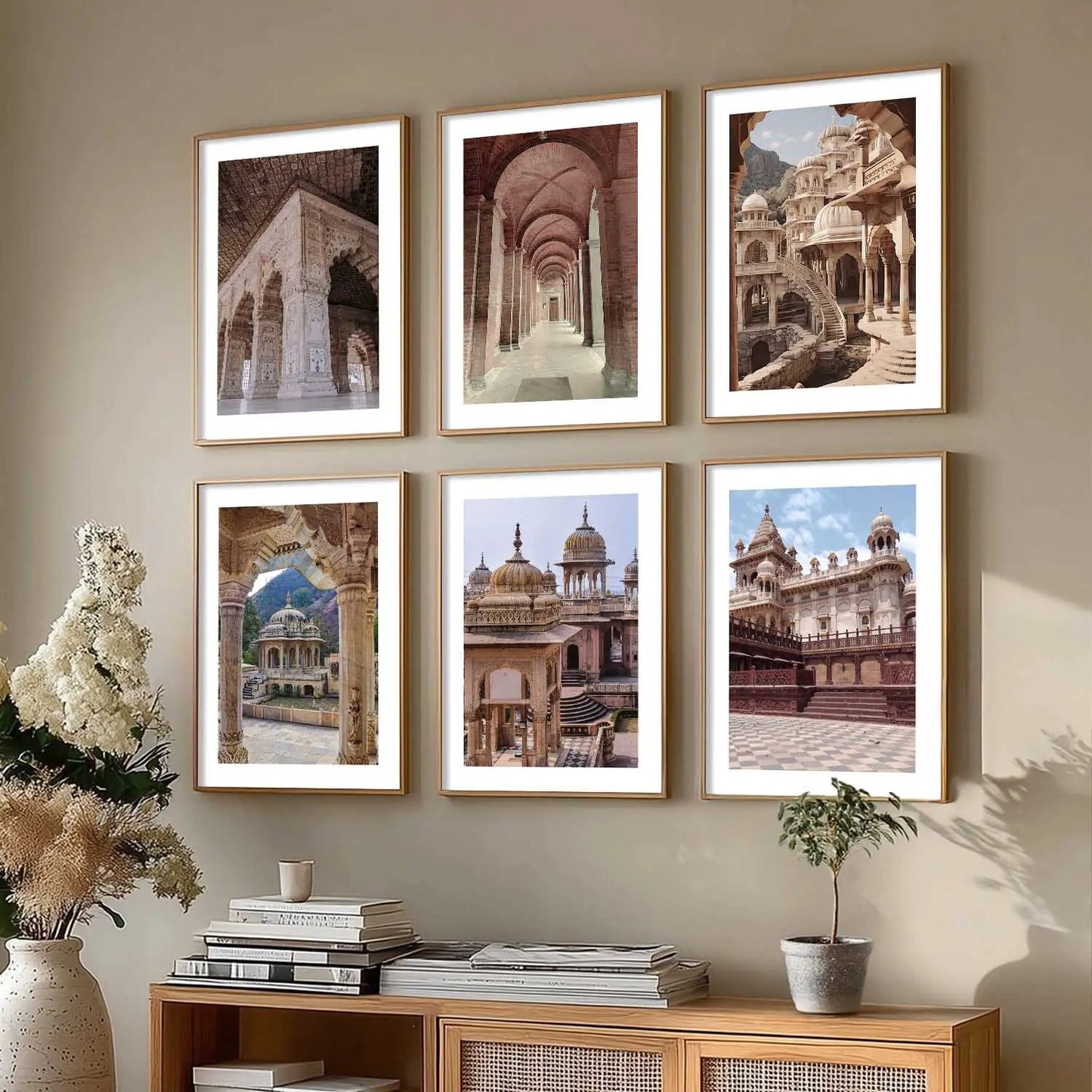 Travel Inspired Framed Posters for Home and Office Wall Decor - Posters for Travel Lovers - Set of 6