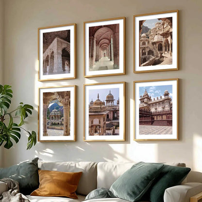 Travel Inspired Framed Posters for Home and Office Wall Decor - Posters for Travel Lovers - Set of 6