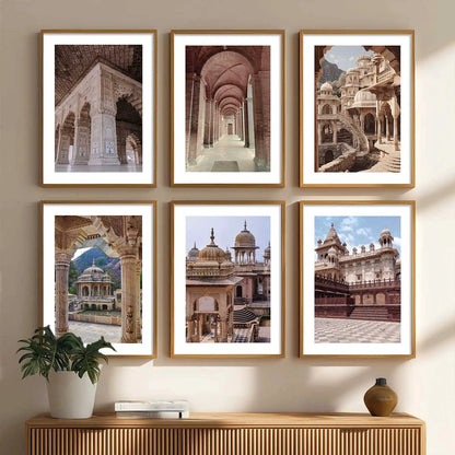 Travel Inspired Framed Posters for Home and Office Wall Decor - Posters for Travel Lovers - Set of 6