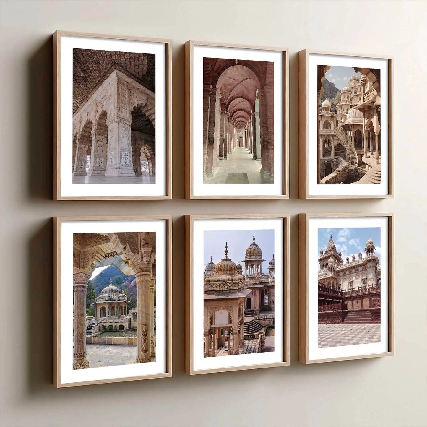 Travel Inspired Framed Posters for Home and Office Wall Decor - Posters for Travel Lovers - Set of 6