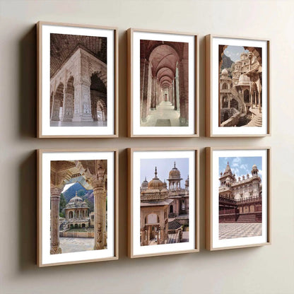 Travel Inspired Framed Posters for Home and Office Wall Decor - Posters for Travel Lovers - Set of 6