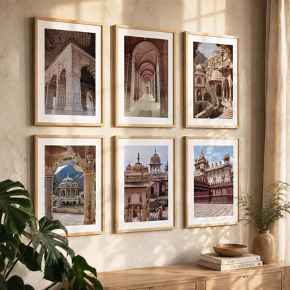 Travel Inspired Framed Posters for Home and Office Wall Decor - Posters for Travel Lovers - Set of 6