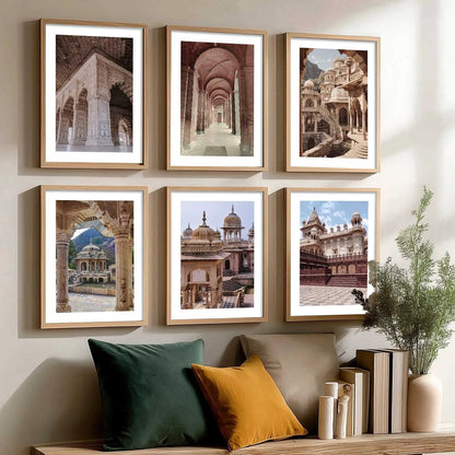 Travel Inspired Framed Posters for Home and Office Wall Decor - Posters for Travel Lovers - Set of 6