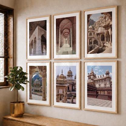 Travel Inspired Framed Posters for Home and Office Wall Decor - Posters for Travel Lovers - Set of 6