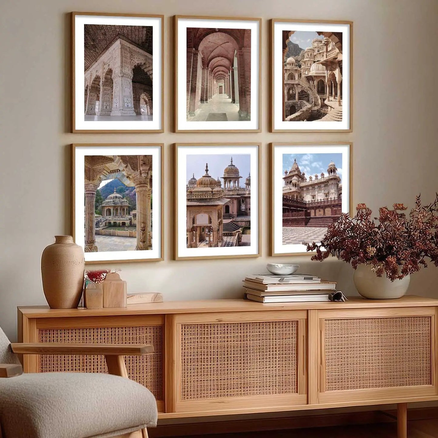 Travel Inspired Framed Posters for Home and Office Wall Decor - Posters for Travel Lovers - Set of 6
