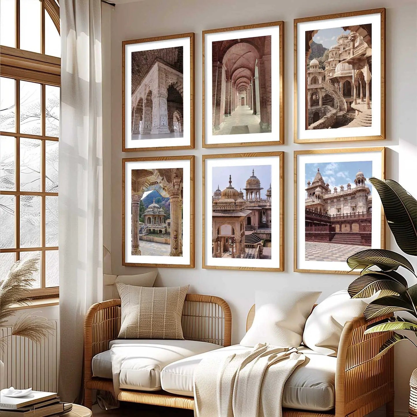 Travel Inspired Framed Posters for Home and Office Wall Decor - Posters for Travel Lovers - Set of 6