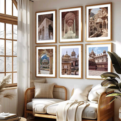 Travel Inspired Framed Posters for Home and Office Wall Decor - Posters for Travel Lovers - Set of 6