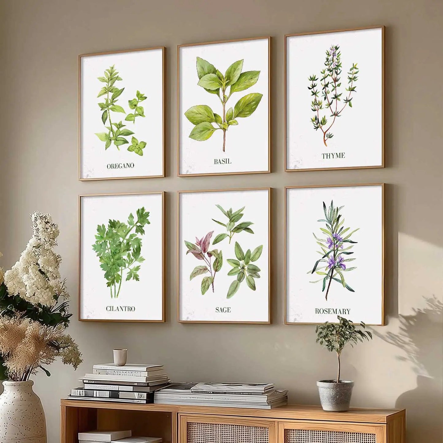 Restaurant Theme Framed Posters for Restaurant Kitchen Dinning Room Cafe Wall Decor Set of 6