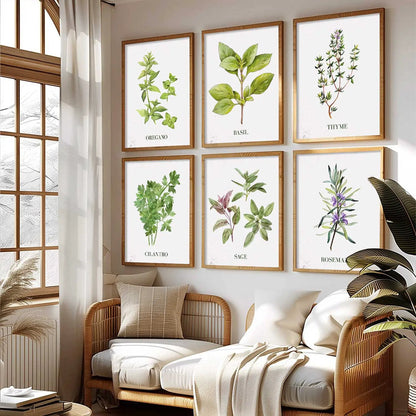 Restaurant Theme Framed Posters for Restaurant Kitchen Dinning Room Cafe Wall Decor Set of 6