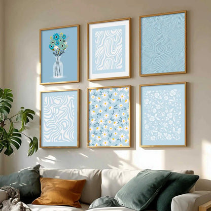Boho Framed Wall Art Prints | Set of 6 | Home Decor
