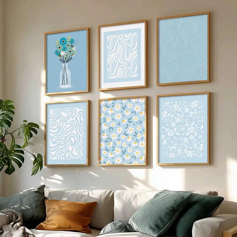 Boho Framed Wall Art Prints | Set of 6 | Home Decor