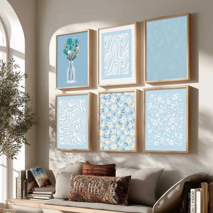 Boho Framed Wall Art Prints | Set of 6 | Home Decor