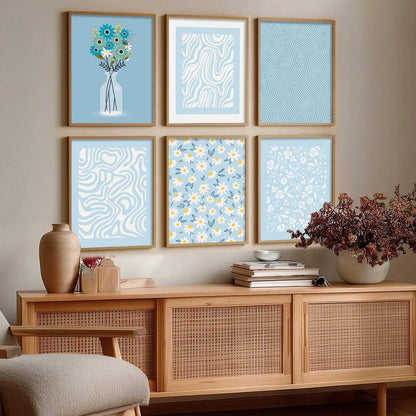 Boho Framed Wall Art Prints | Set of 6 | Home Decor