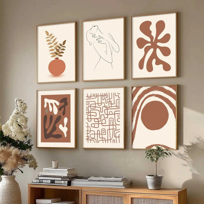 Boho Framed Wall Art Prints | Set of 6 | Home Decor
