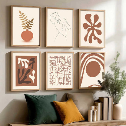 Boho Framed Wall Art Prints | Set of 6 | Home Decor