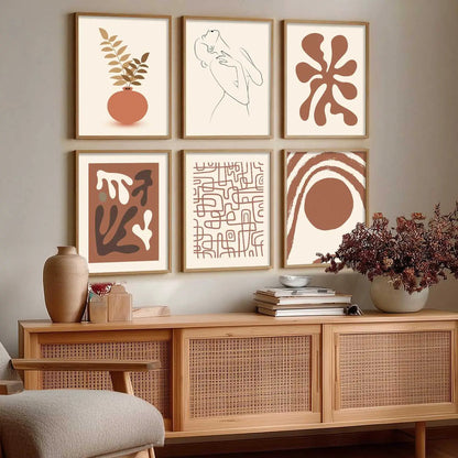 Boho Framed Wall Art Prints | Set of 6 | Home Decor
