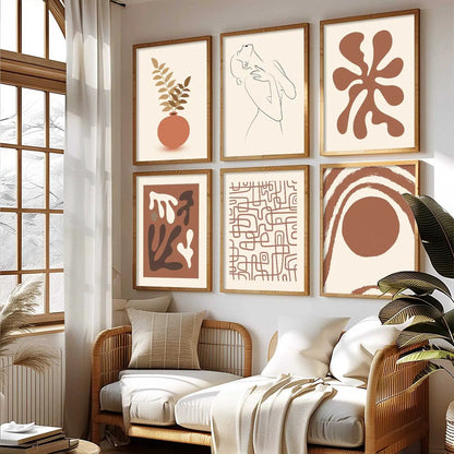 Boho Framed Wall Art Prints | Set of 6 | Home Decor