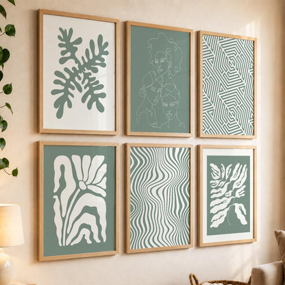 Leaf Botanical Wall Art Set of 6 Framed Prints