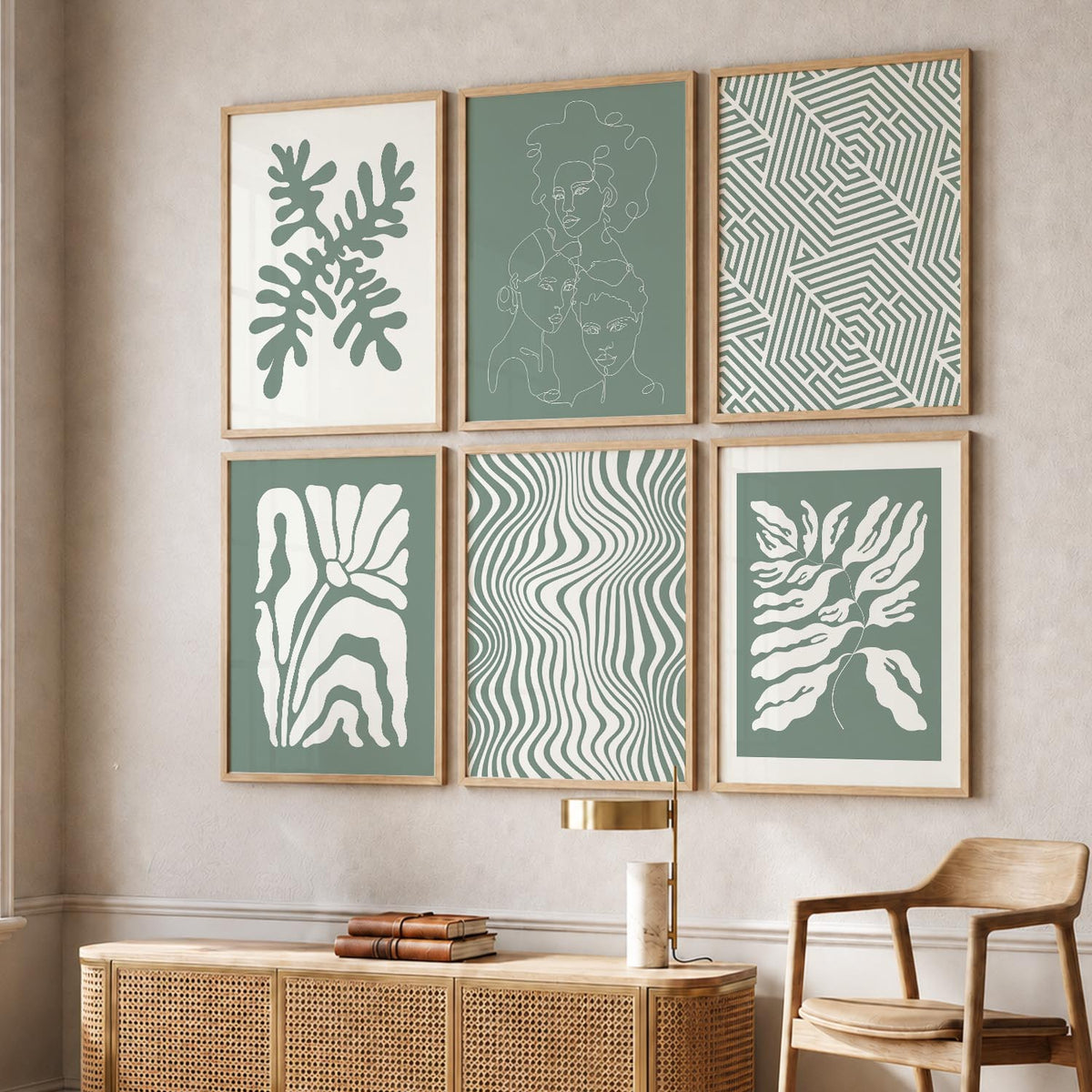 Leaf Botanical Wall Art Set of 6 Framed Prints