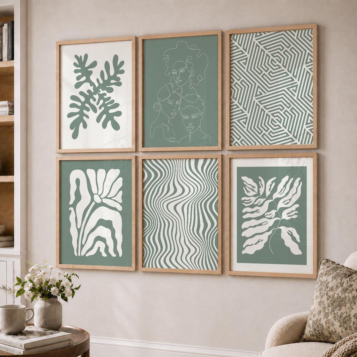 Leaf Botanical Wall Art Set of 6 Framed Prints