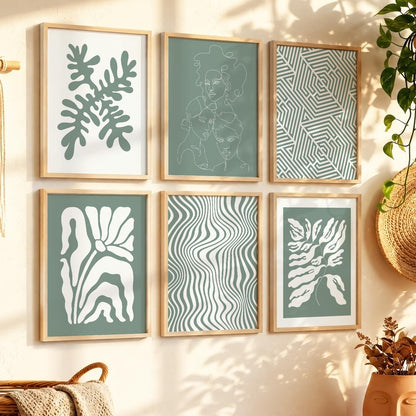 Leaf Botanical Wall Art Set of 6 Framed Prints
