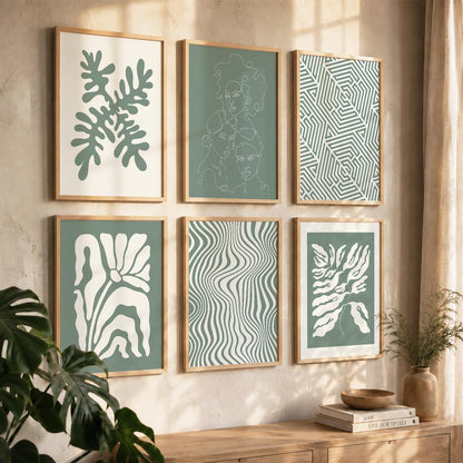 Leaf Botanical Wall Art Set of 6 Framed Prints