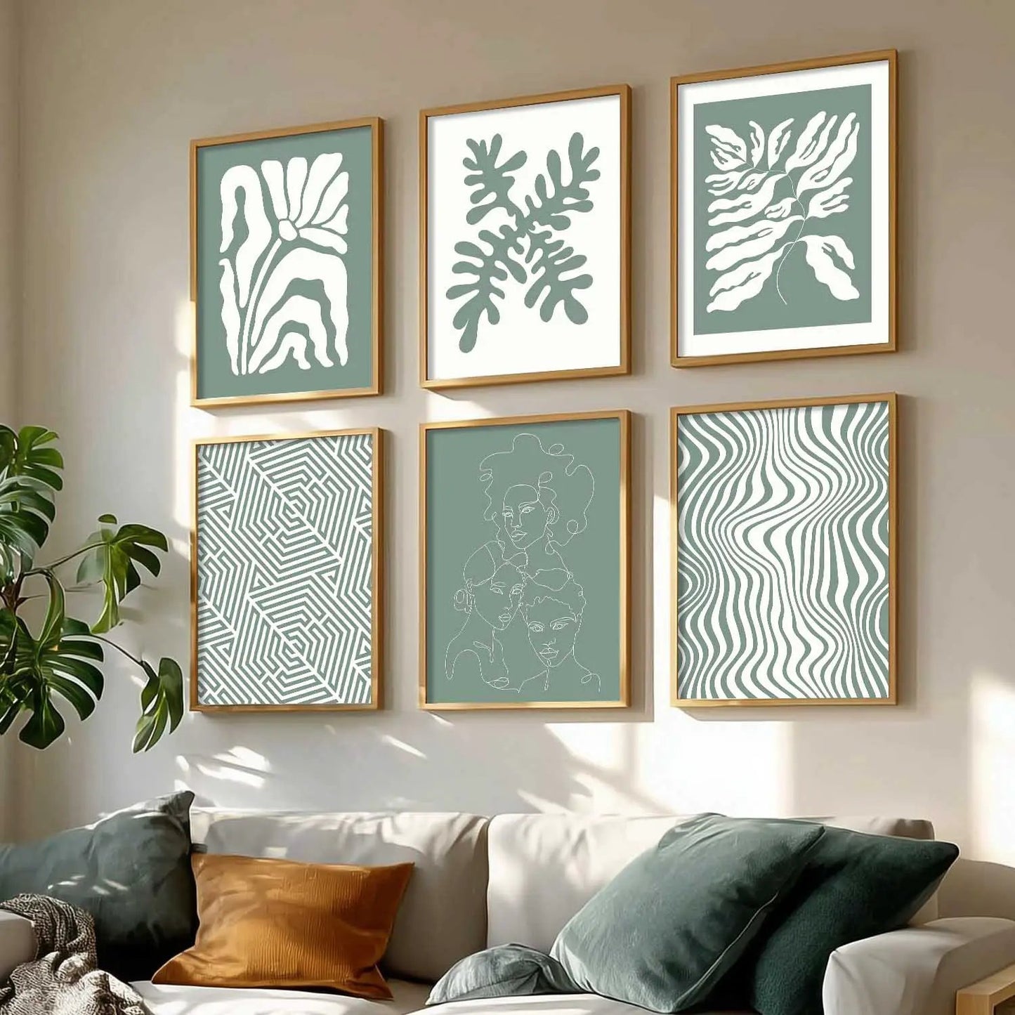 Boho Framed Wall Art Prints | Set of 6 | Home Decor