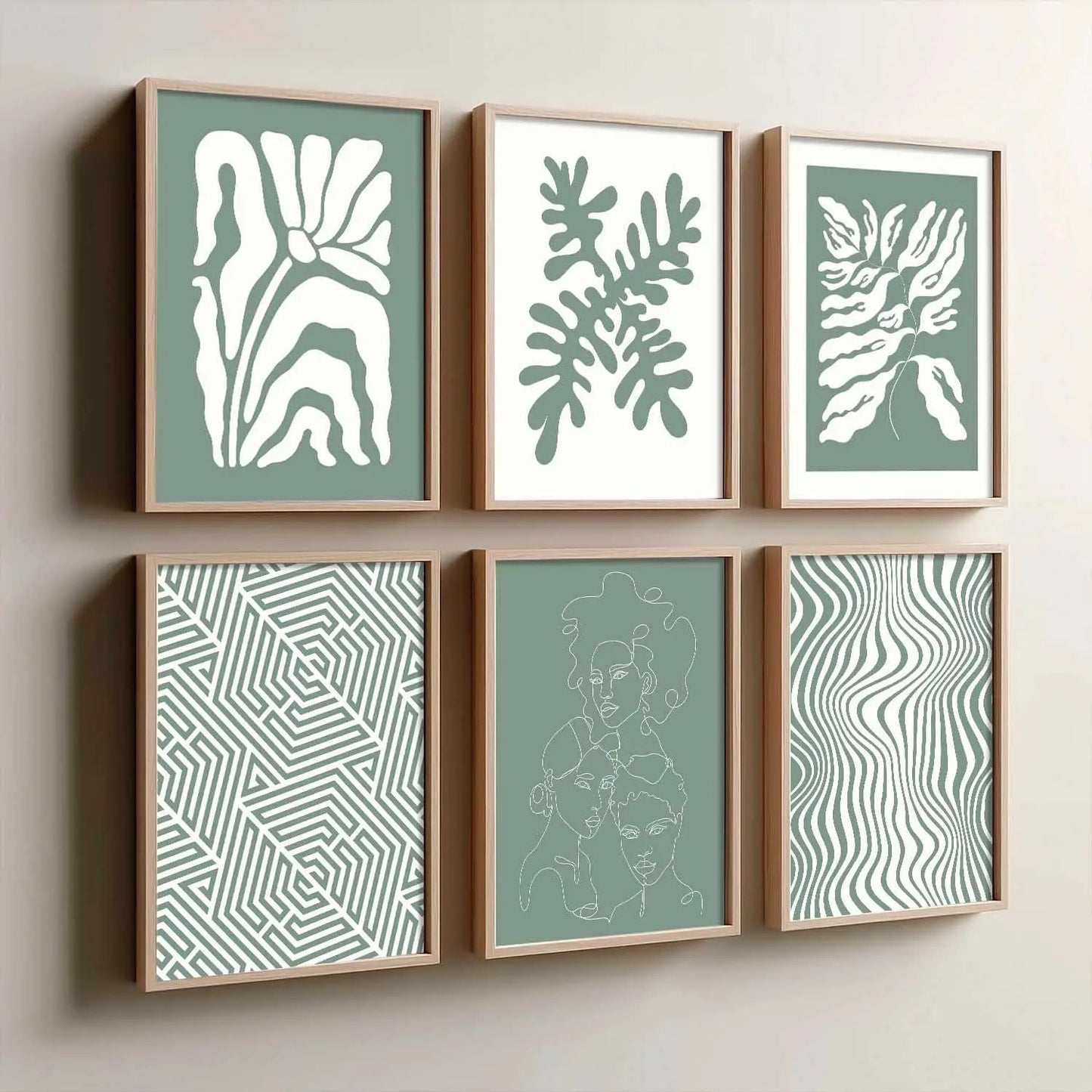 Boho Framed Wall Art Prints | Set of 6 | Home Decor