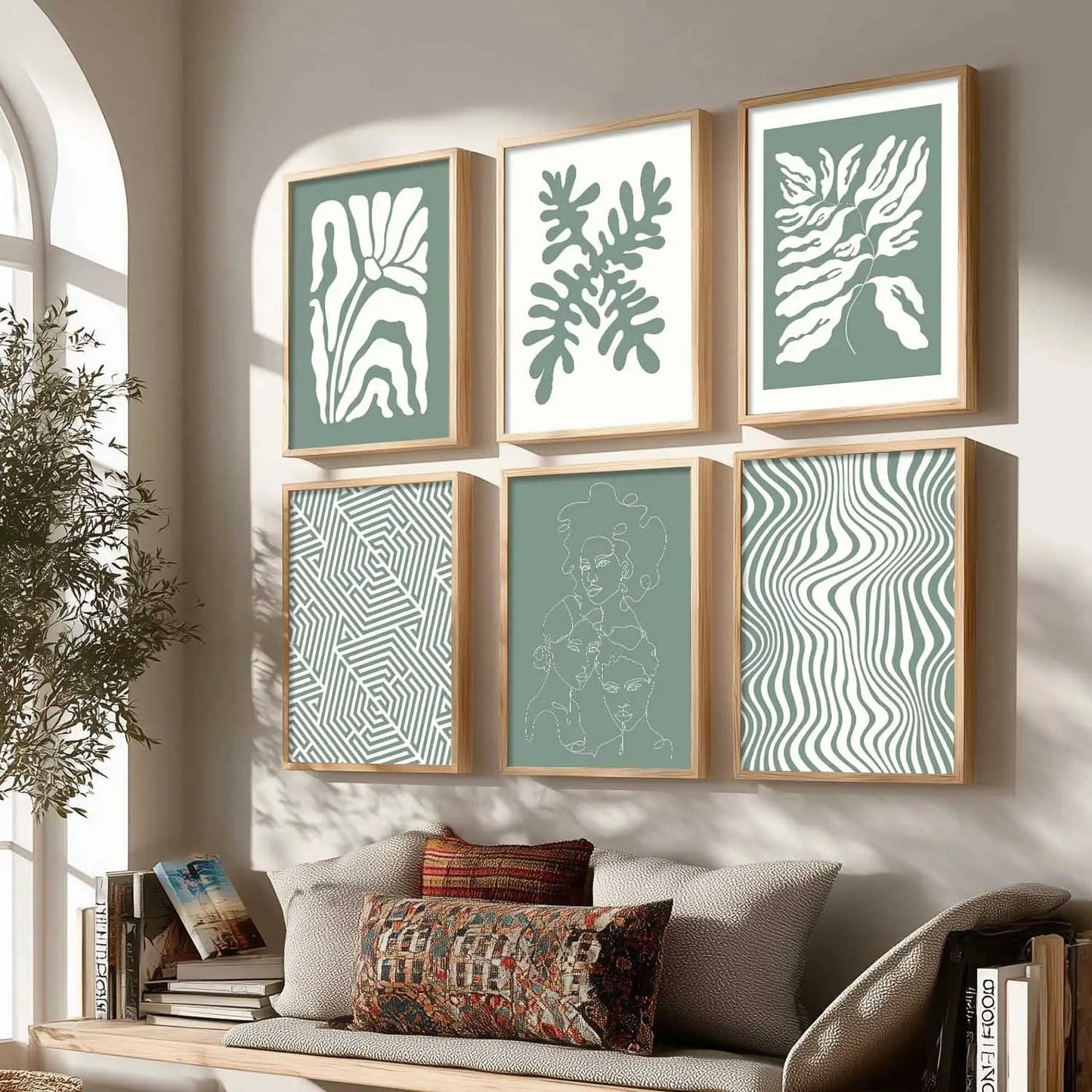 Boho Framed Wall Art Prints | Set of 6 | Home Decor
