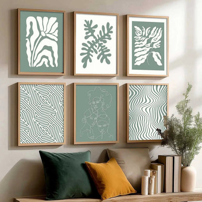 Boho Framed Wall Art Prints | Set of 6 | Home Decor
