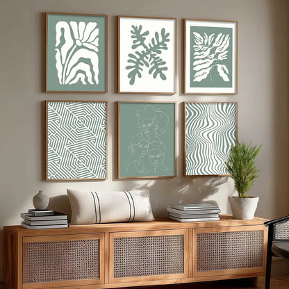 Boho Framed Wall Art Prints | Set of 6 | Home Decor