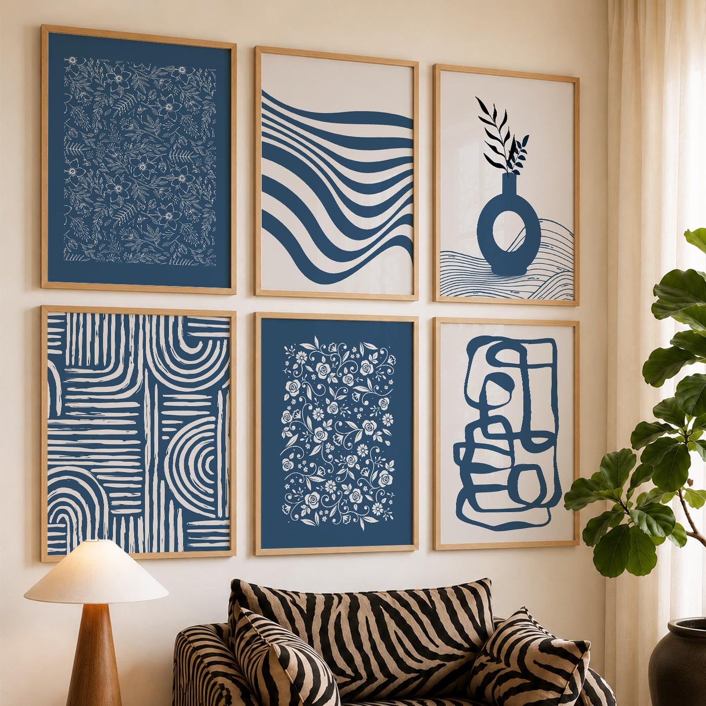 Botanical Calm Wall Art Set of 6 Framed Prints