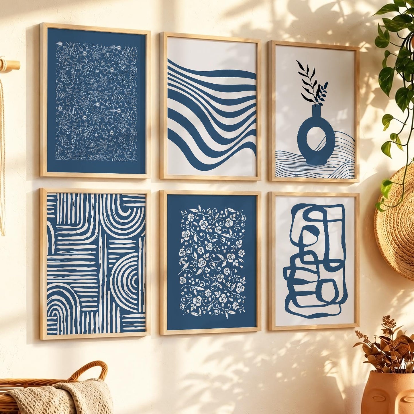 Botanical Calm Wall Art Set of 6 Framed Prints