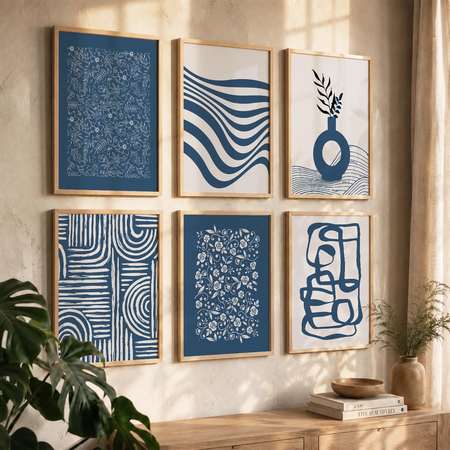 Botanical Calm Wall Art Set of 6 Framed Prints