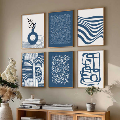 Boho Wall Art Prints with Frame for Living Room Bedroom Home and Office Wall Decor Set of 6