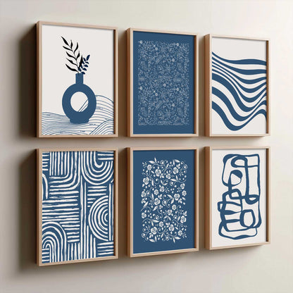 Boho Wall Art Prints with Frame for Living Room Bedroom Home and Office Wall Decor Set of 6