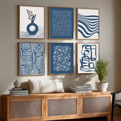 Boho Wall Art Prints with Frame for Living Room Bedroom Home and Office Wall Decor Set of 6