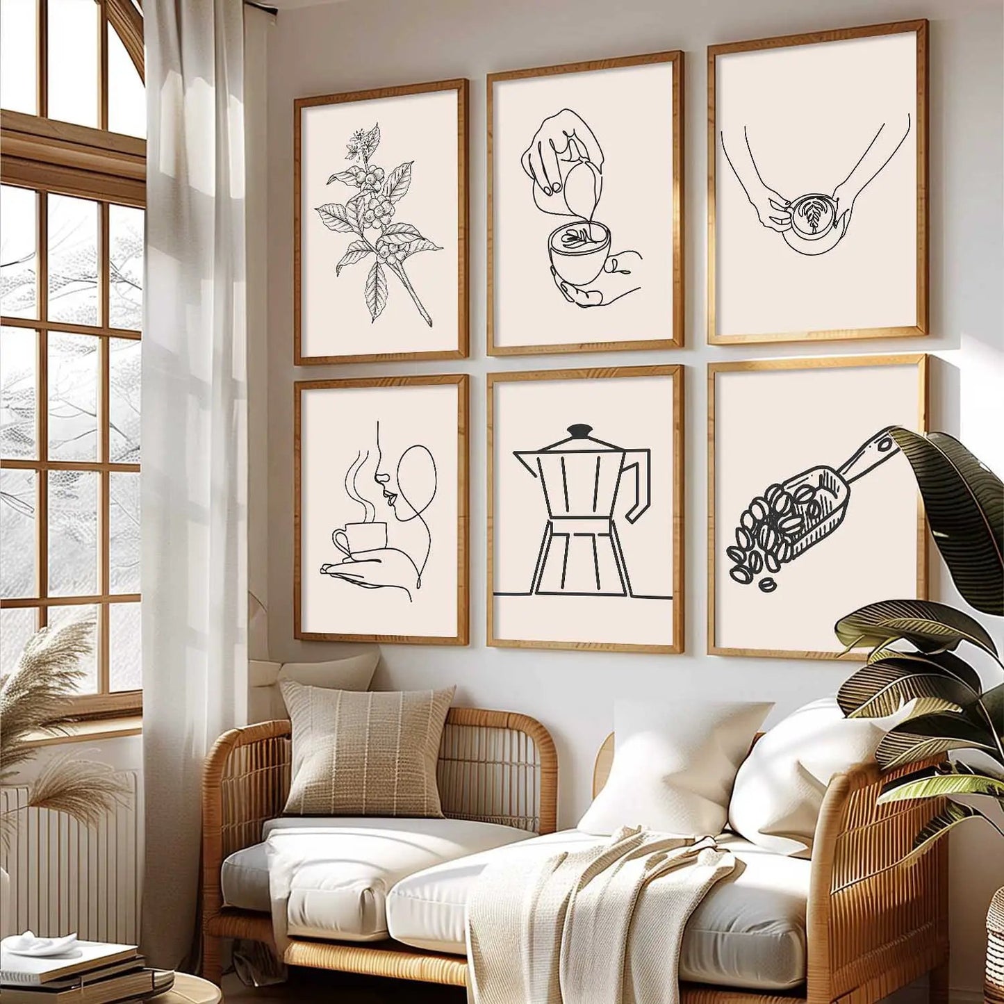 Kitchen Theme Framed Posters for Restaurant Kitchen Dinning Room Cafe Wall Decor Set of 6