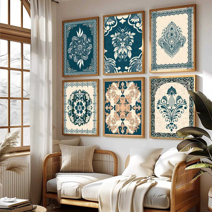 Traditional Indian Madhubani Art Prints with Frame for Wall Decor