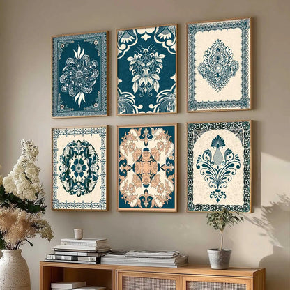 Traditional Indian Madhubani Art Prints with Frame for Wall Decor