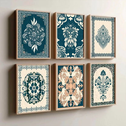Traditional Indian Madhubani Art Prints with Frame for Wall Decor