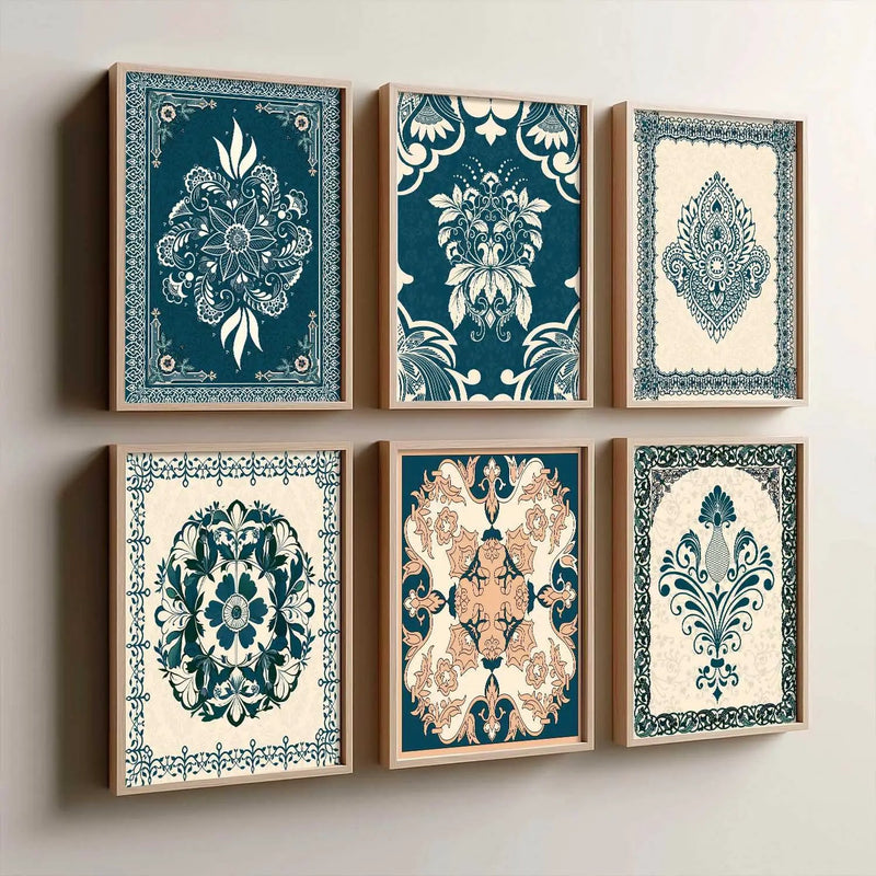 Traditional Indian Madhubani Art Prints with Frame for Wall Decor
