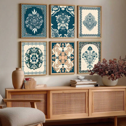 Traditional Indian Madhubani Art Prints with Frame for Wall Decor