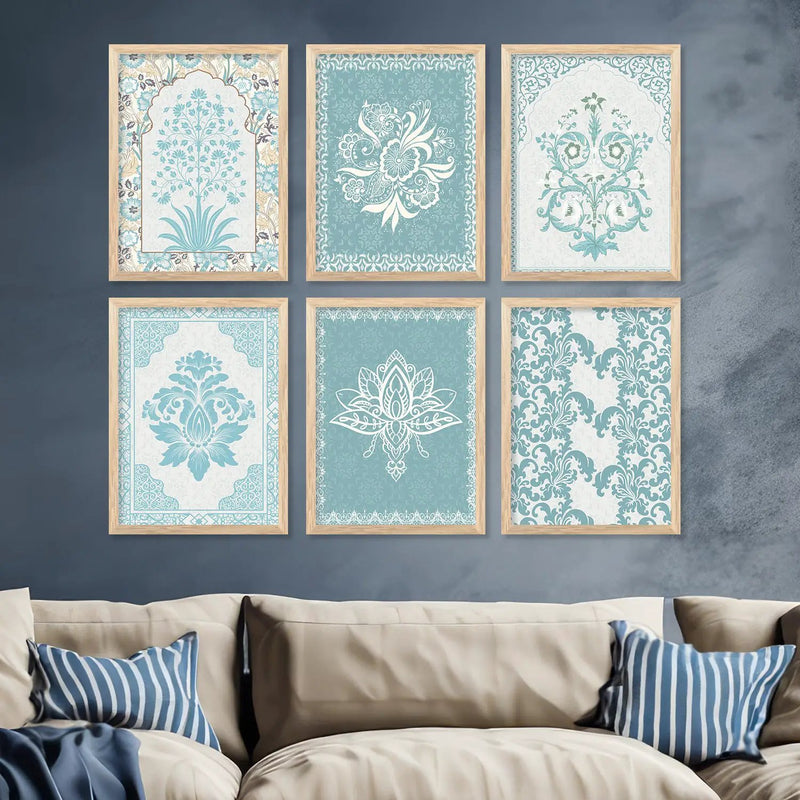 Traditional Indian Madhubani Art Prints with Frame for Wall Decor