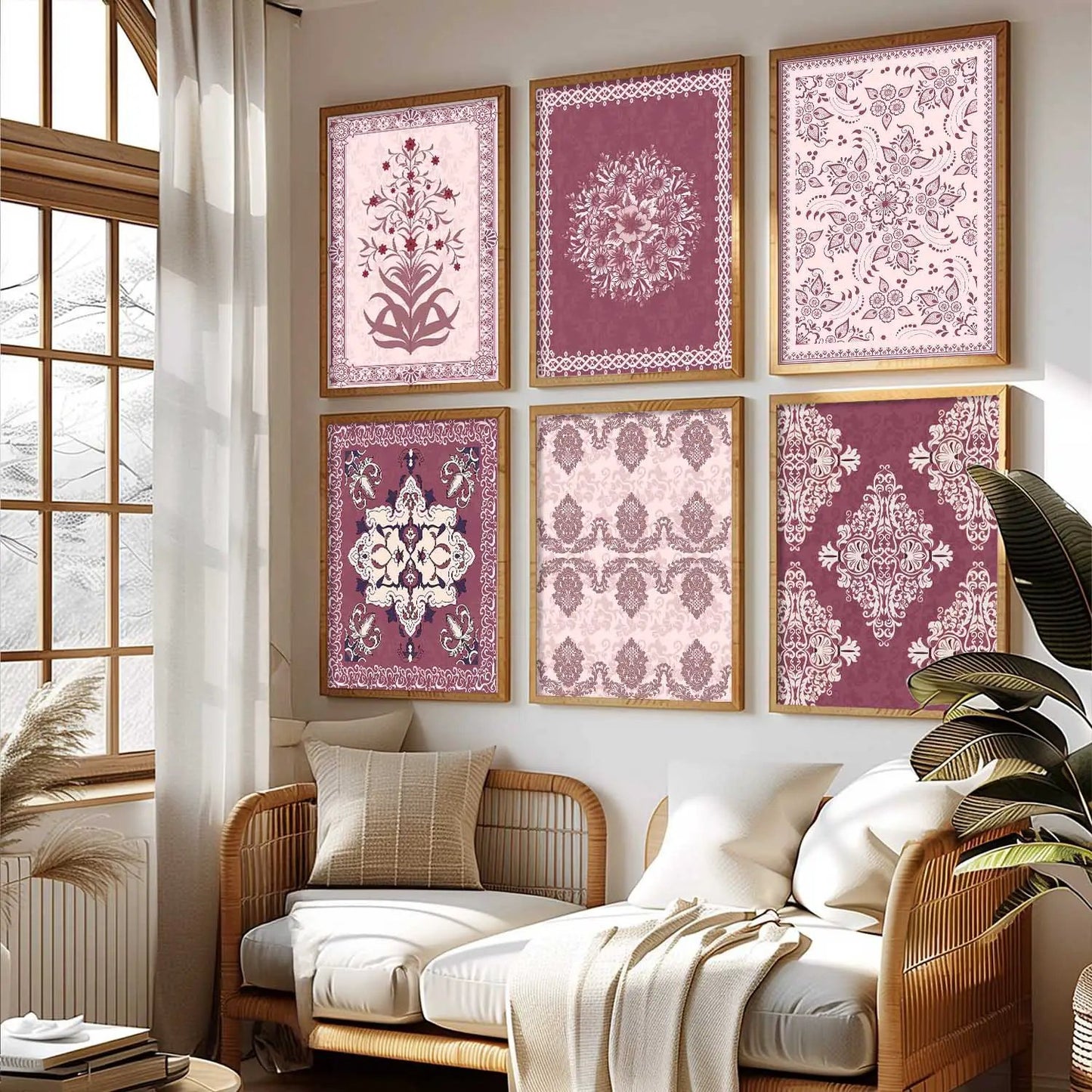 Traditional Indian Madhubani Art Prints with Frame for Wall Decor