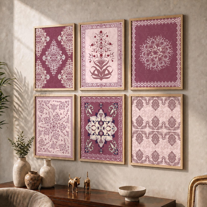 Traditional Indian Madhubani Art Prints with Frame for Wall Decor
