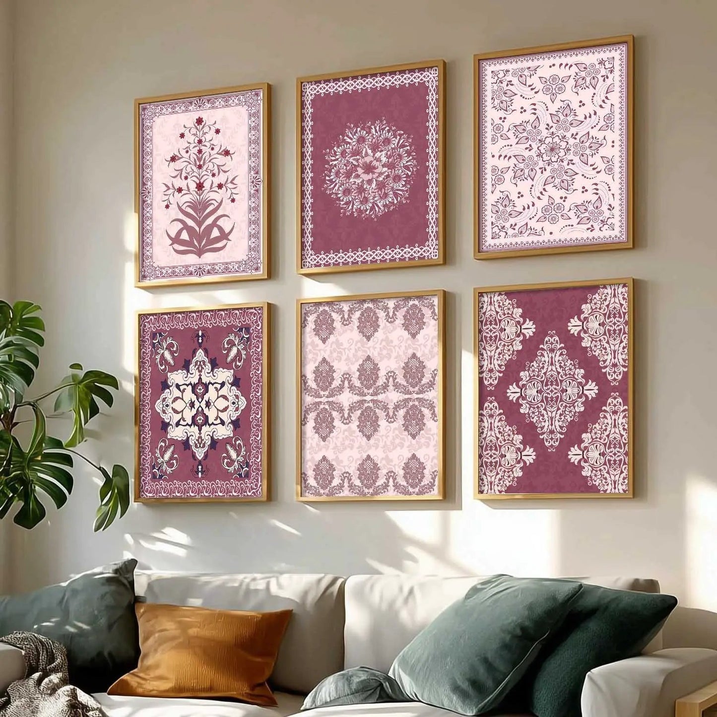 Traditional Indian Madhubani Art Prints with Frame for Wall Decor